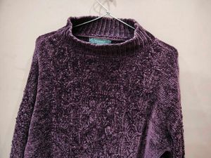 Plush Purple Turtleneck Sweater
