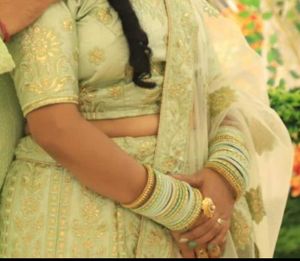 Mint Green Embroidered Lehenga