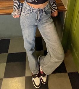 Stone Blue Korean Strechable Wide Legs Jeans