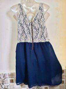 Chic Lace &amp; Chiffon Fit &amp; Flare Dress