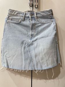 Light Wash Denim Mini Skirt