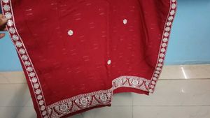Maroon Embroidered Kurta Set xxl size