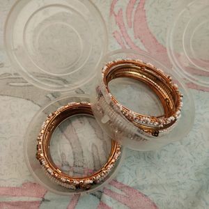 Dasara Offer Pretty New Pearl Bangles... 2 Sets