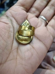 Boho Laq Teardrop Turquoise &amp; Gold Ring