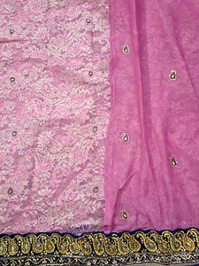 Elegant Pink Embroidered Saree