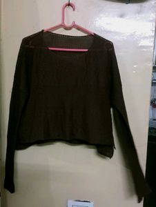 Sheer Knit Long Sleeve Top