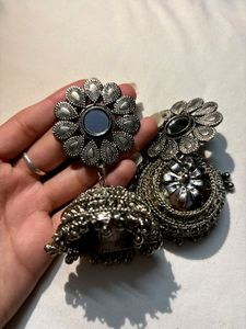 Oxidize Silver Earrings