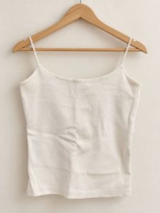 White  Ribbed Camisole Top
