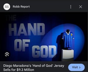 82 crores Maradona Argentina 1986 football jersey