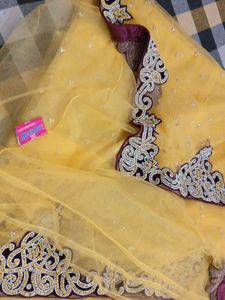 Embellished Yellow Saree