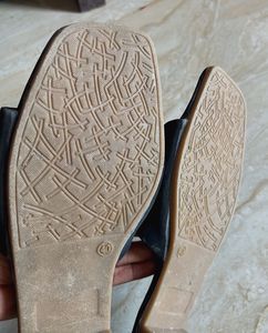 Black Buckle Detail Slides