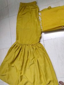 Yellow Kurta Set with Embellishments