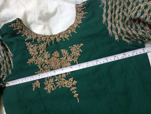 Elegant Emerald Green Ethnic Gown