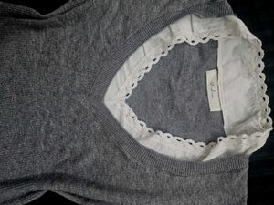 whimsical vintage Lace Trim V-Neck Top