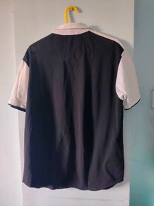 Two-Tone Color Block Button-Up Shirt&amp;Denim pants