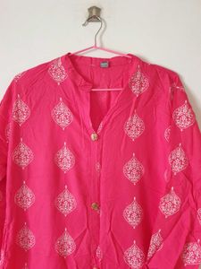 ‼️Price Drop‼️Pink Printed Kurta