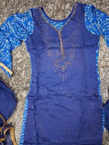 Blue Kurta Set with Dupatta