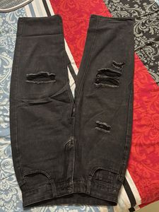 urbanic Ripped Black Denim Jeans