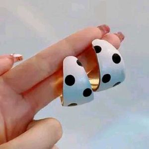 Polka Dot Hoop Earrings