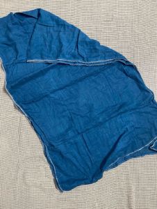 Blue Ikat Kurta Set with Tassels