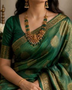 Traditional Antique Gold-Plated Lakshmi Pendant Te