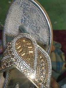 Golden Heels With Stone