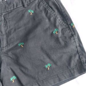 Black Embroidered Palm Tree Sumer Shorts🌴