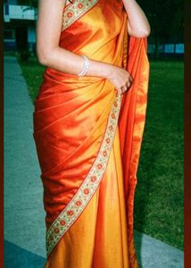 Elegant Orange Silk Saree