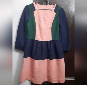 Color Block A Line Warm Dress