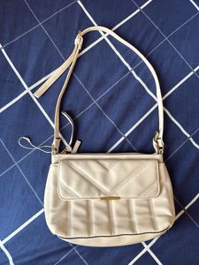 New Cream Quilted Crossbody Bag