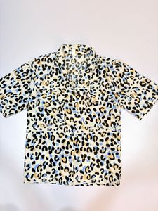 Leopard Print Button-Up Shirt