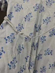 Chic Blue Floral Shirt Dress