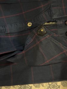 Men's Navy Plaid Button-Down Shirt