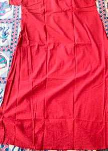 Vibrant Red Embroidered nighty