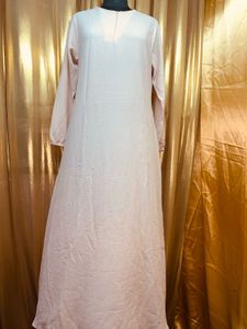 Elegant Pink Maxi Dress Abaya