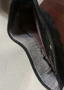 Real suede calf lenght boot