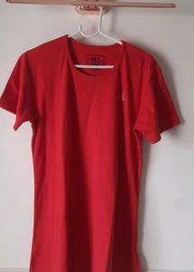 Dark Red Gymwear/casual T-Shirt