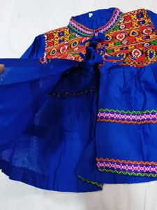 Embroidered Blue Kurta Set with Dhoti Pants