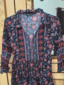 Boho Floral Print Mini Dress