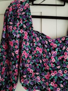 Zara Floral Print Square Neck Top