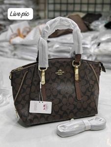 COACH SIGNATURE CANVAS SATCHEL SHOULDER BAG*