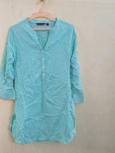 Aqua Blue Cotton Kurta