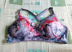 Abstract Print Padded Bra(adjustable straps)