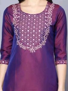 embroided kurti and pant set
