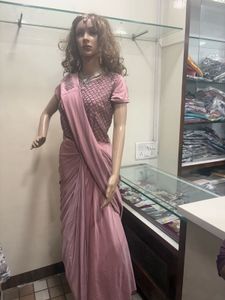 Elegant Pink Saree with Embellishments