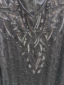 Elegant Beaded Black Maxi Dress