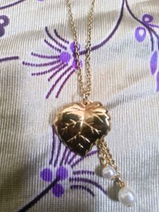 Gold Leaf Necklace with Pearls