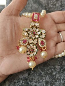 Elegant Pearl and Ruby Earrings