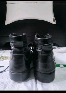 2 pair Black Leather Lace-Up Boots
