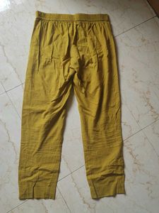 Yellow Cotton Cigar Pant